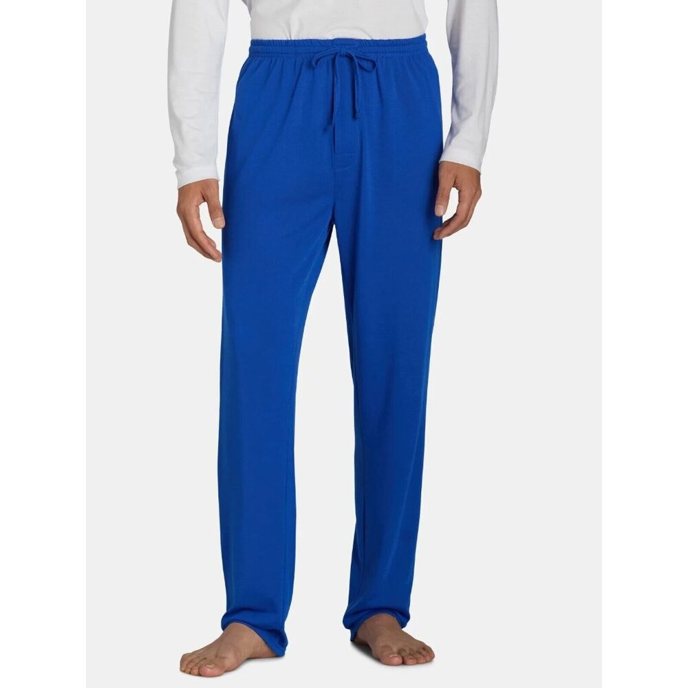 Athletic Works Mens Blue Sleep Pant S 28-30 Soft Polyester Elastic Waist